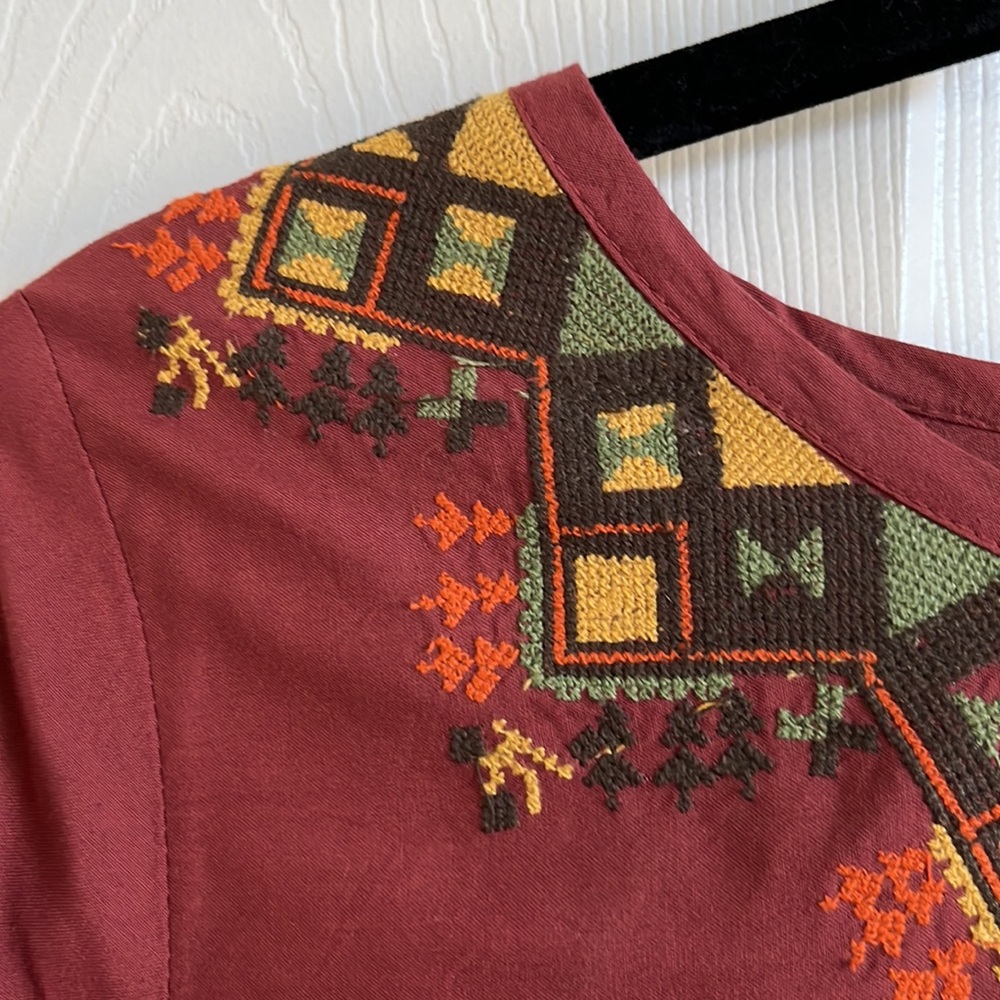 Hazel Boho Style Embroidered blouse / SZ XS - Picture 3 of 10